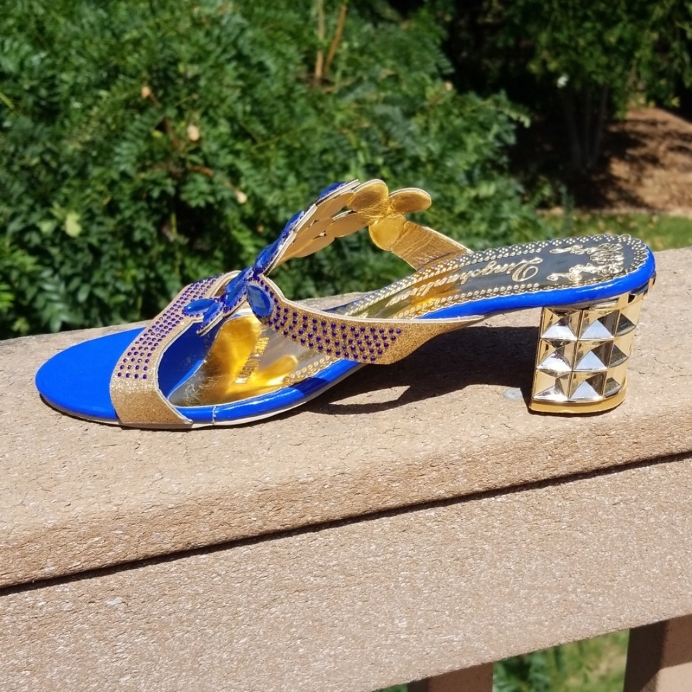 πHPπ Women's Rhinestone Chunky Heels - Picture 4 of 9